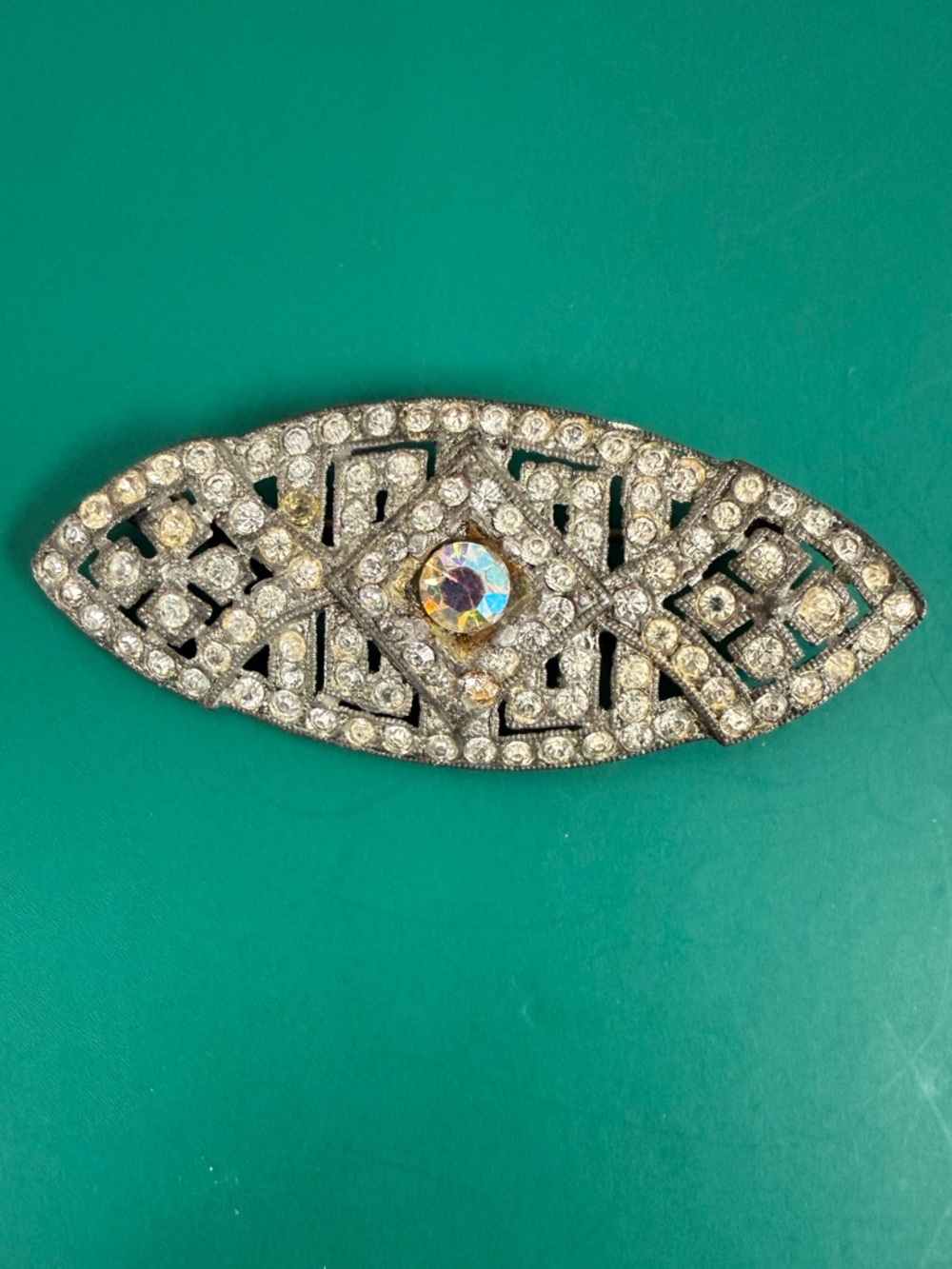 Vintage Art Deco Rhinestone Brooch